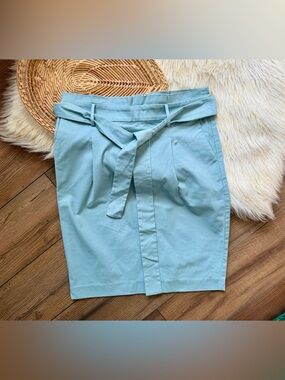 Ann Taylor Blue Pencil Midi Skirt Size 12 Petite